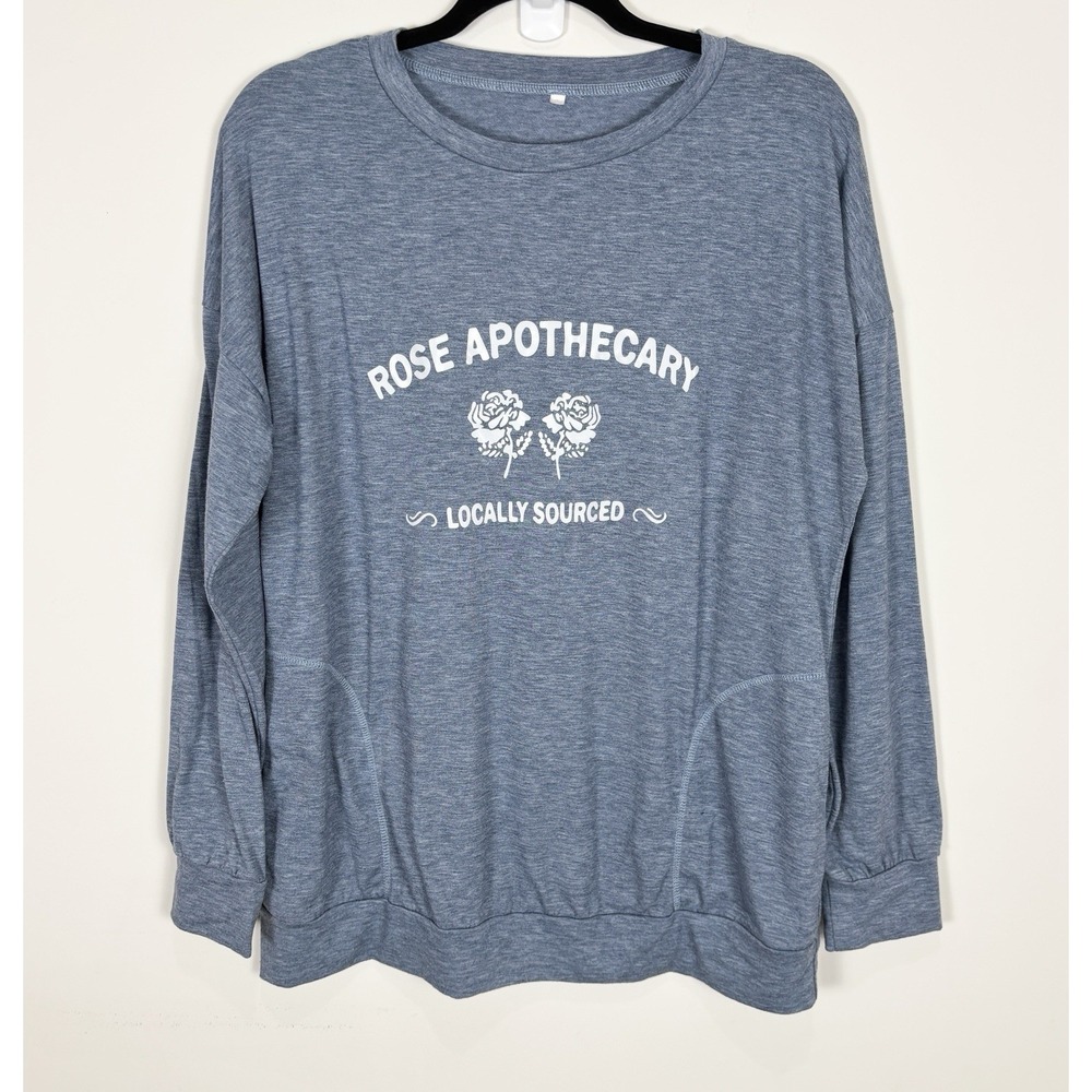 Schitt's Creek Dark Blue Pullover Sweatshirt XL With Pockets Rose Apothecary